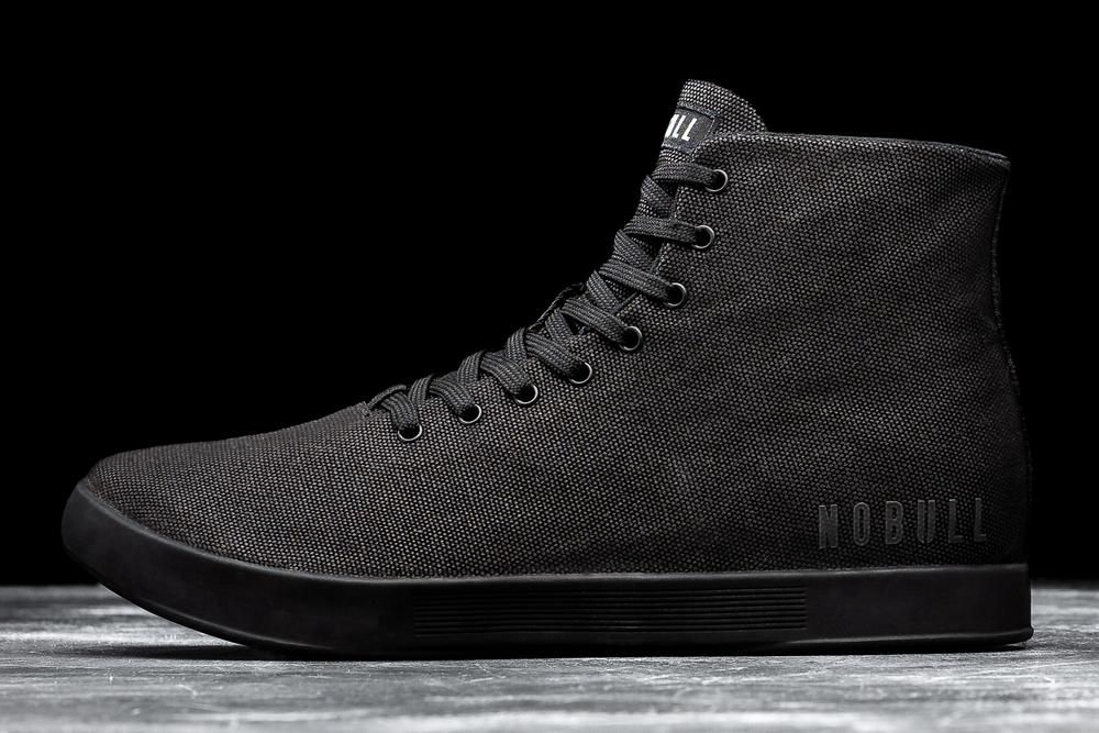 NOBULL High-Top Canvas Uzun Spor Ayakkabı Erkek - Siyah - Turkiye (MZU-670259)